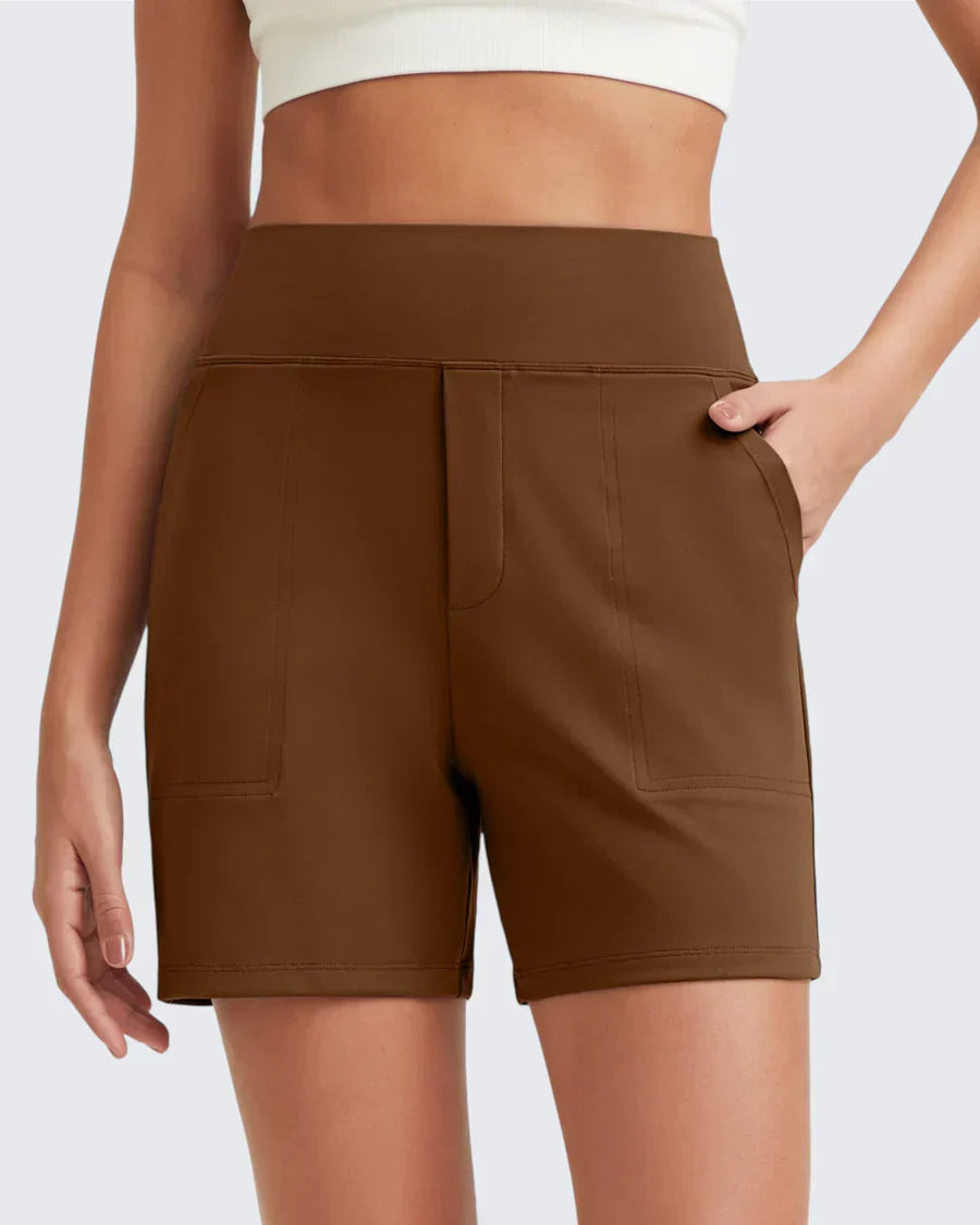 Short femme taille haute avec poches profondes pratiques