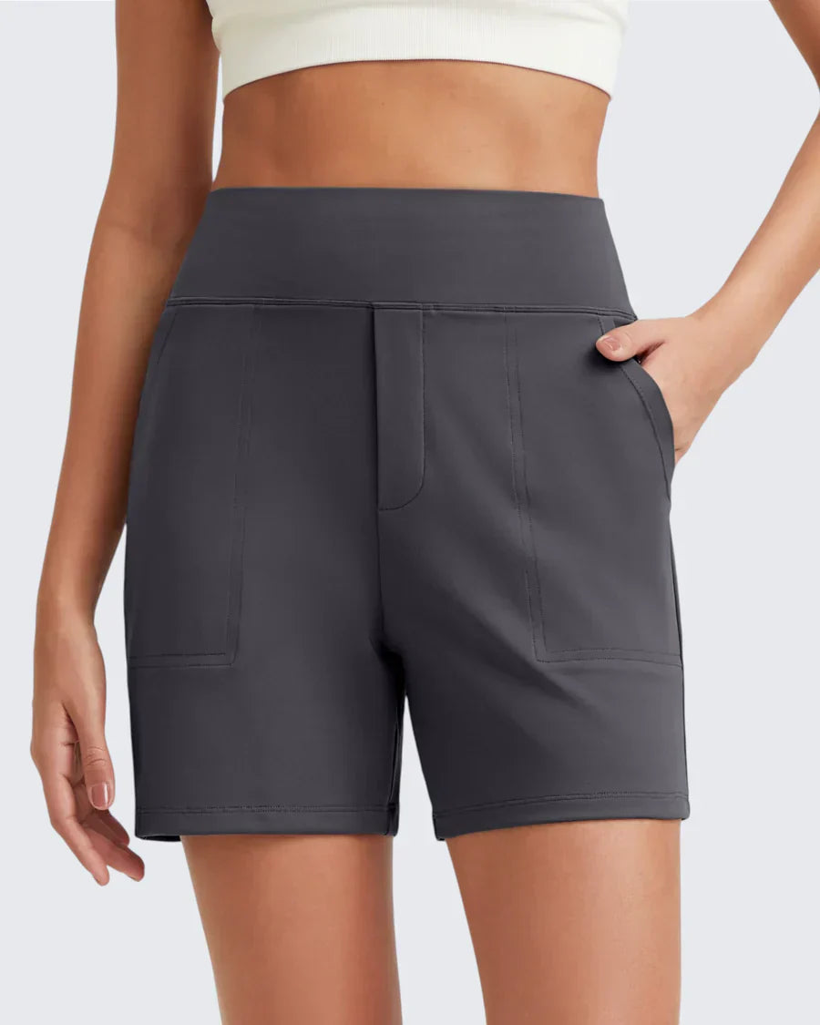 Short femme taille haute avec poches profondes pratiques