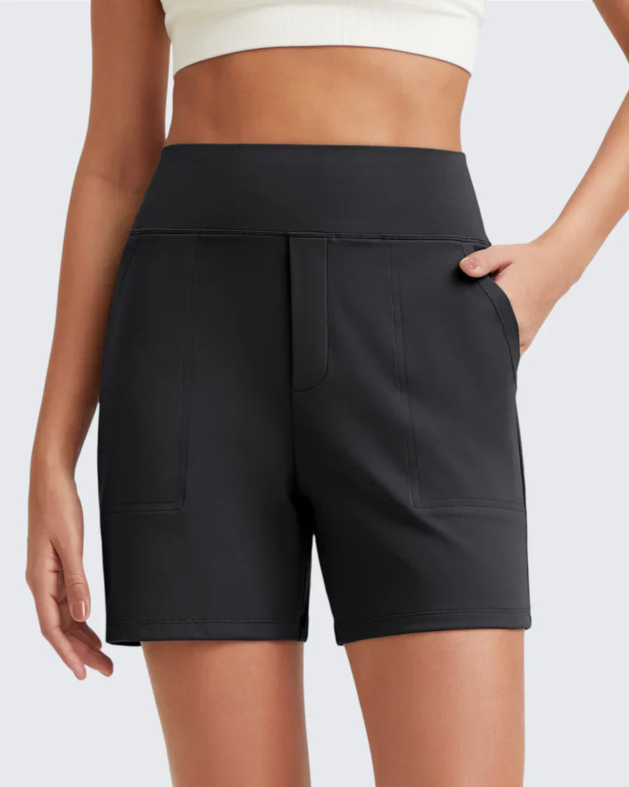 Short femme taille haute avec poches profondes pratiques