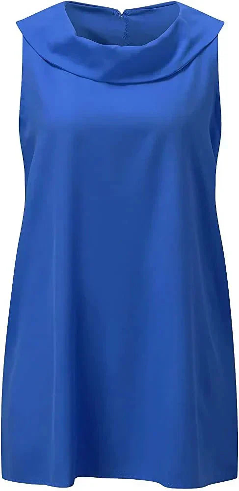 Robe Femme Coton Lin Col Montant Coupe Fluide Été Élégante