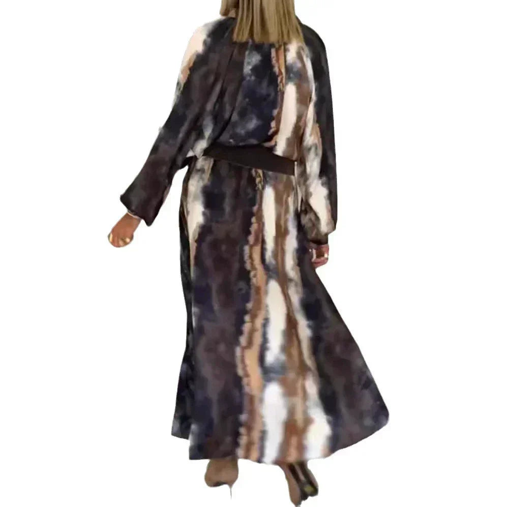 Robe Femme Longue Tie Dye Coupe Fluide Bohème Élégante