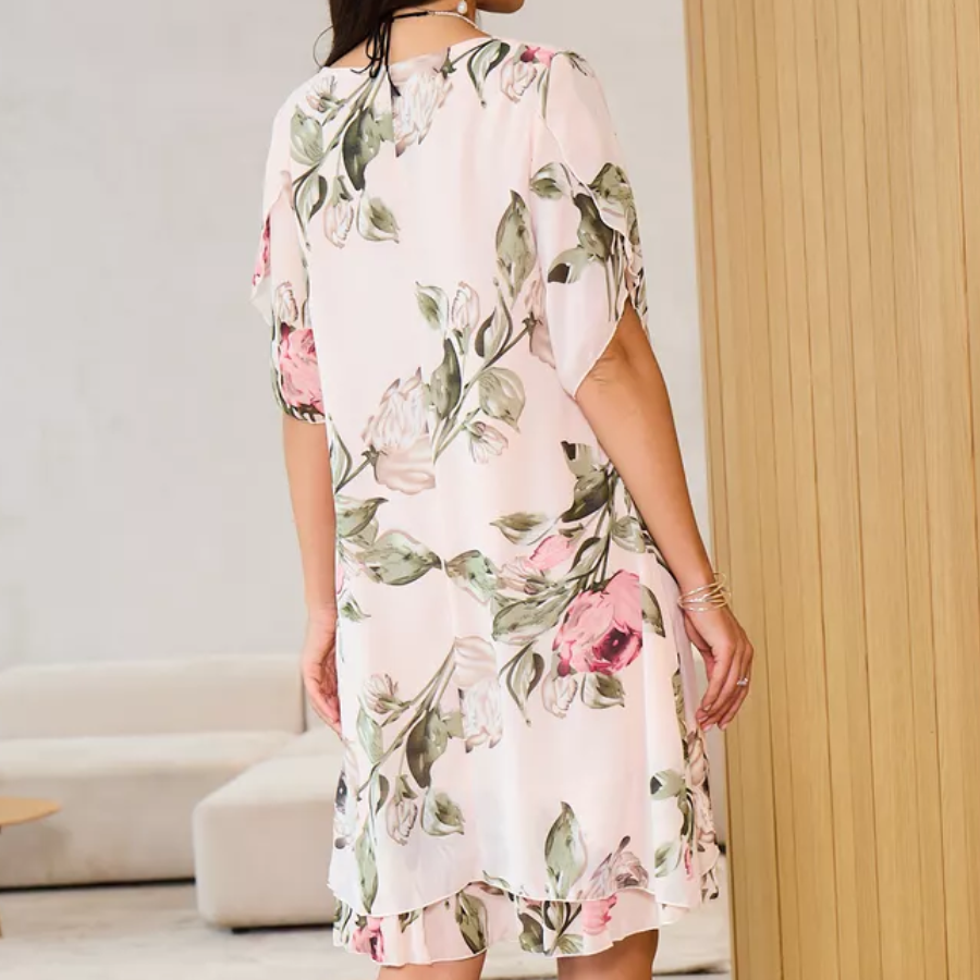 Robe Femme Mousseline Imprimée Coupe A Fluide Élégante Été