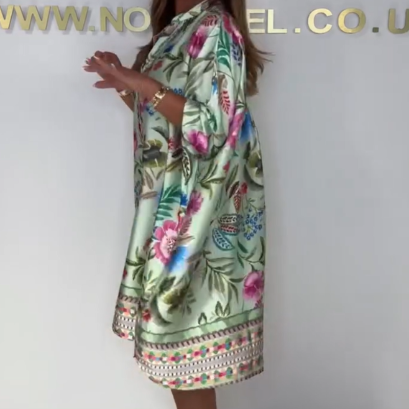 Robe Femme Florale Décontractée Col V Coupe Fluide Été