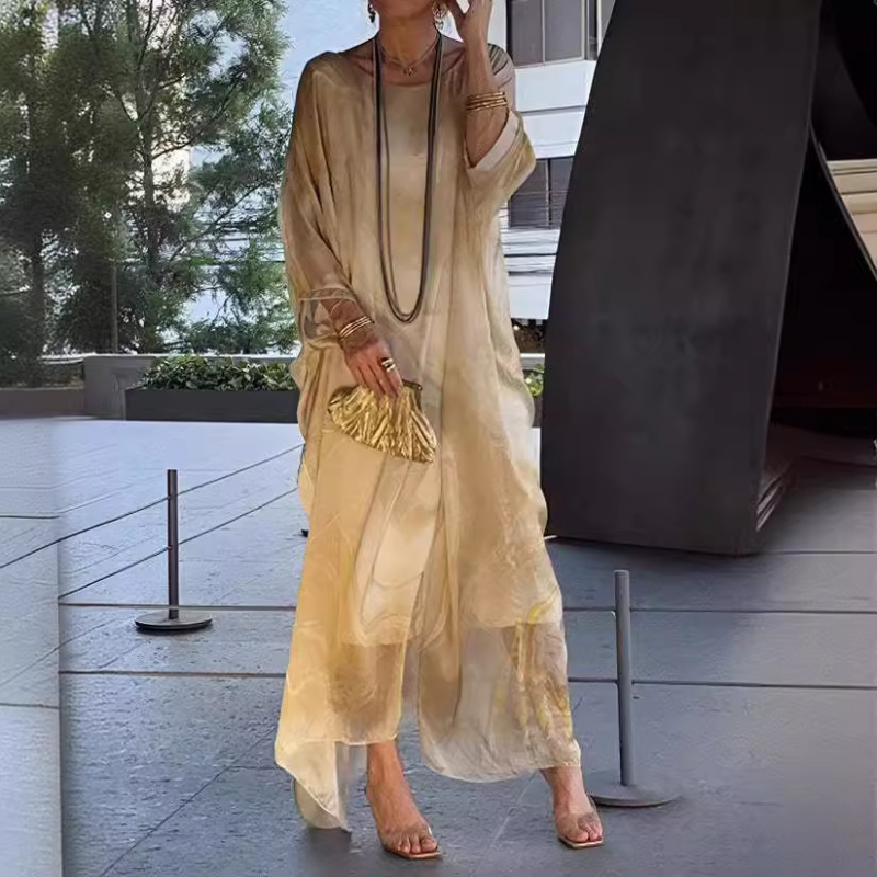 Robe Femme Longue Chiffon Fluide Ample Élégante Été Confort