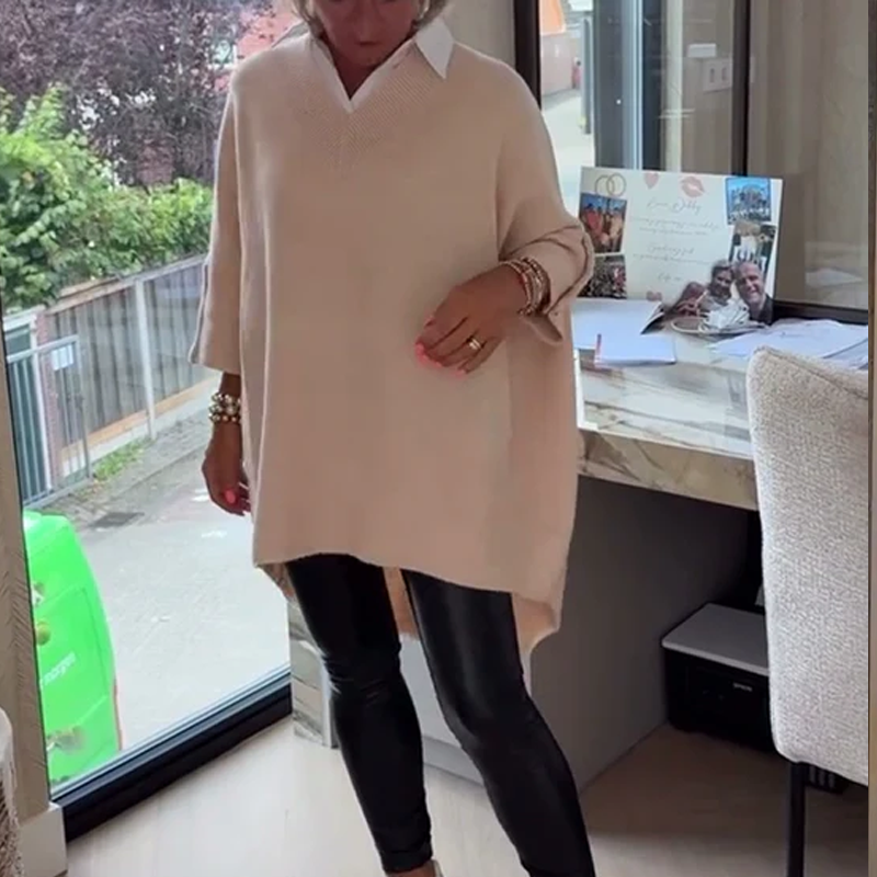 Haut femme ample col chemise | Élégant & confortable