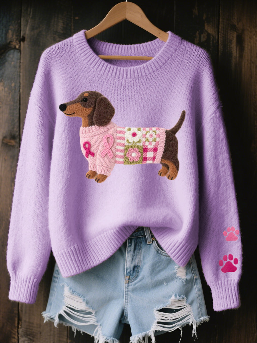 Pull Femme Motif Teckel | Maille Douce et Originale