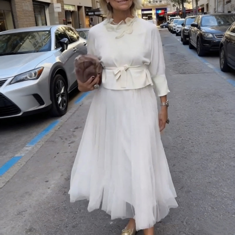 Ensemble femme deux pièces avec robe longue fluide