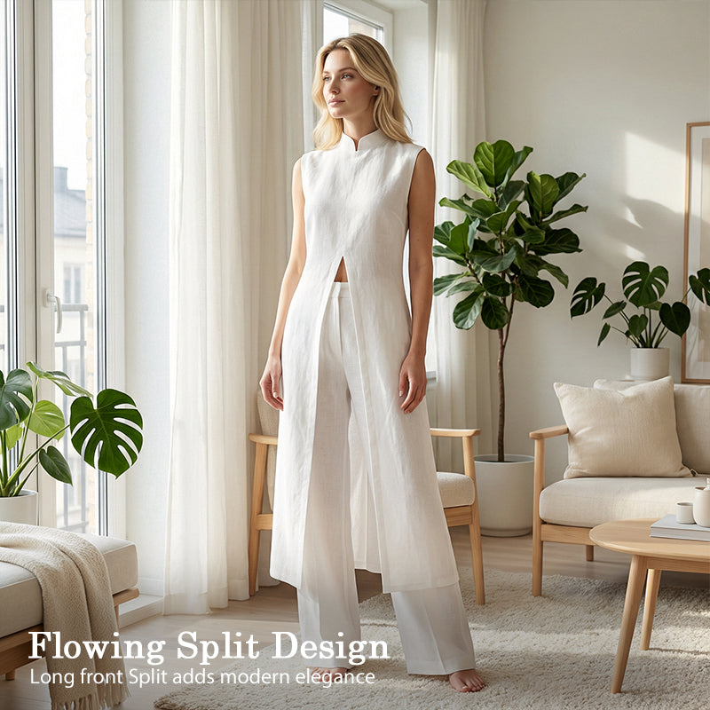 Ensemble Femme Coton Élégant avec Fente Moderne