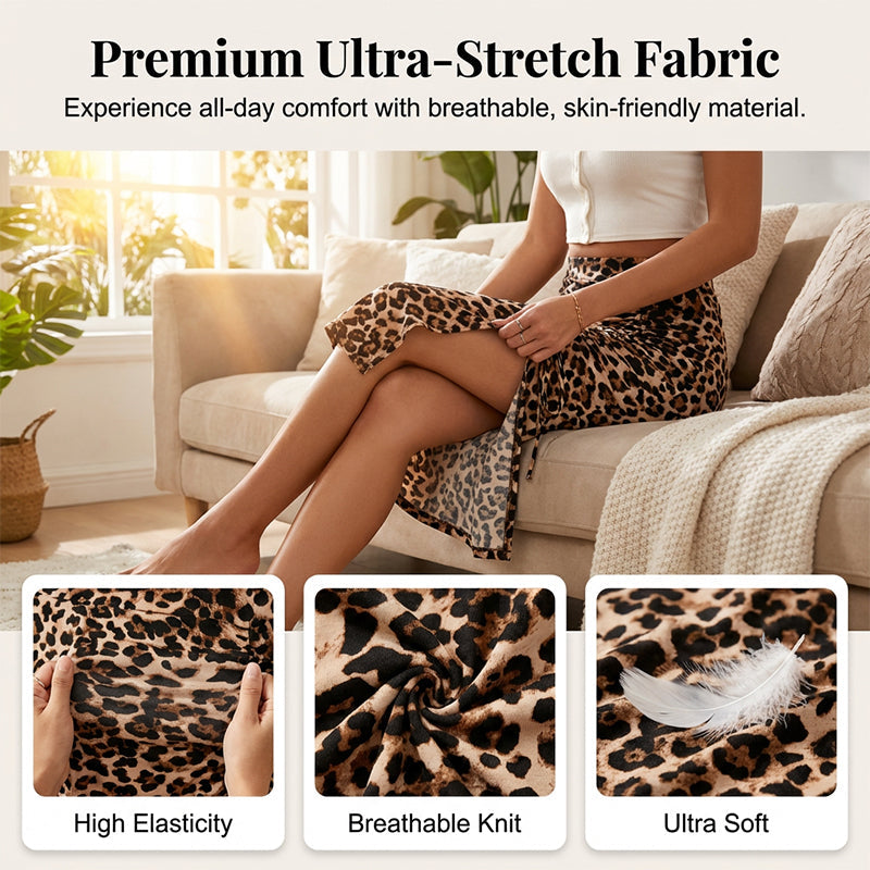 Jupe femme taille haute froncée avec fente ajustable