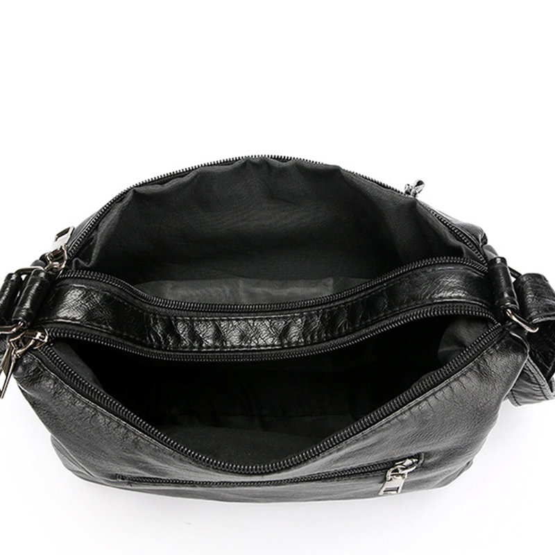 Sac Bandoulière Femme Multipoches en PU Souple Style Quotidien