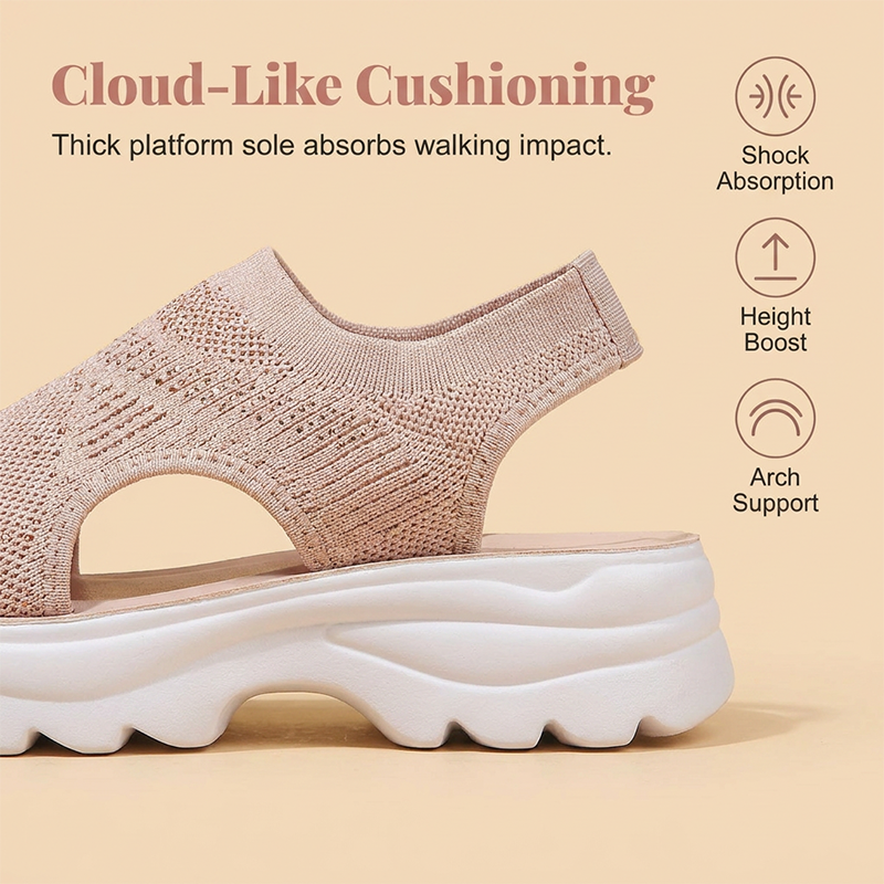 Sandales femme à plateforme en mesh respirant