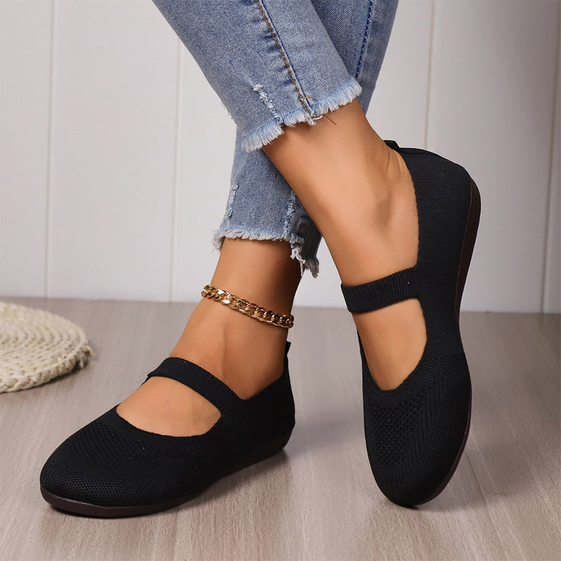 Ballerines femme respirantes en maille avec bride élastique