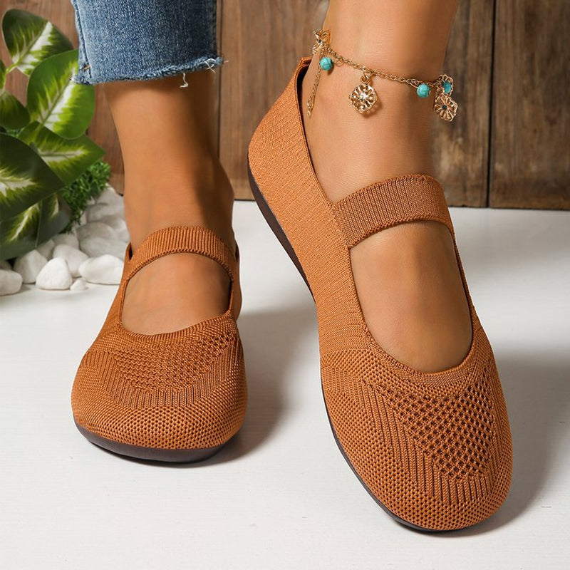 Ballerines femme respirantes en maille avec bride élastique
