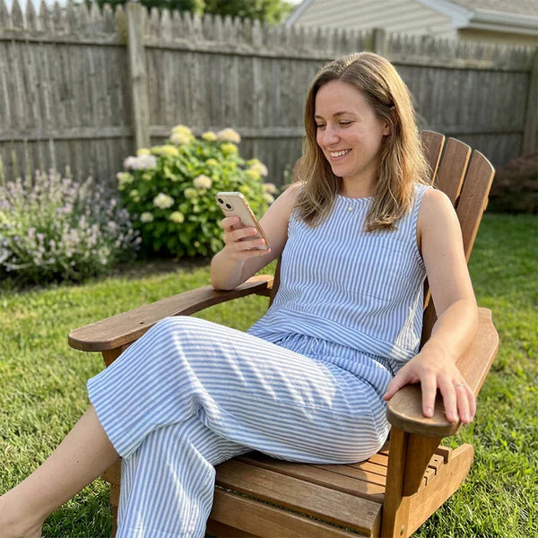 Ensemble deux pièces femme rayé en viscose avec pantalon capri