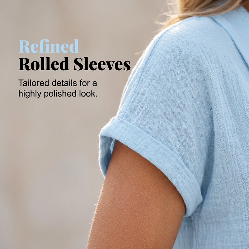 T-shirt femme ample à col V en tissu texturé