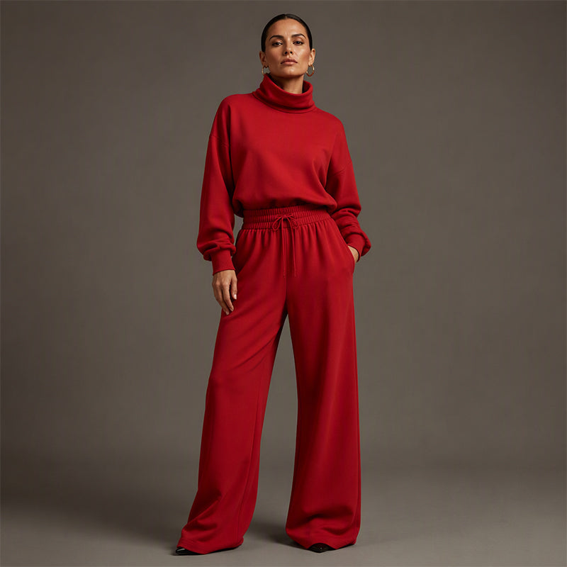 Ensemble femme avec col montant et pantalon fluide