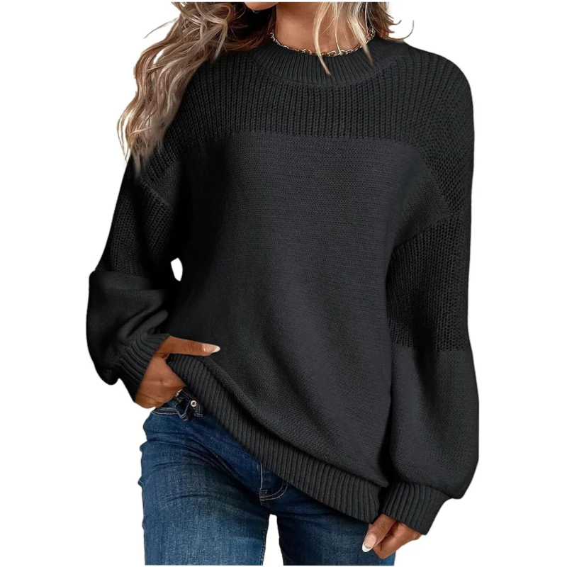 Pull femme en tricot doux à manches longues
