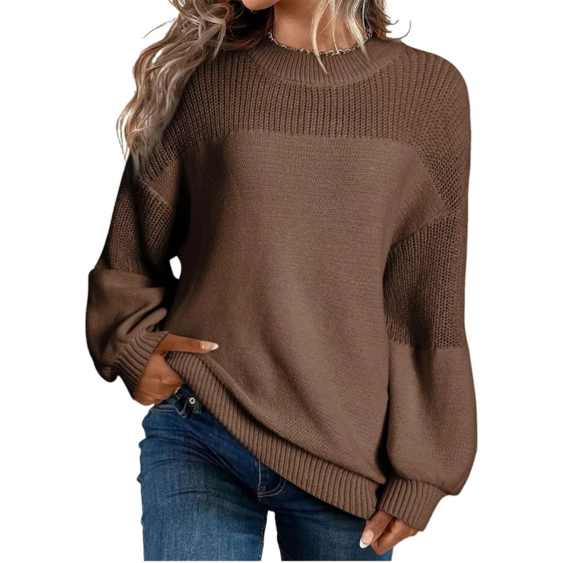 Pull femme en tricot doux à manches longues