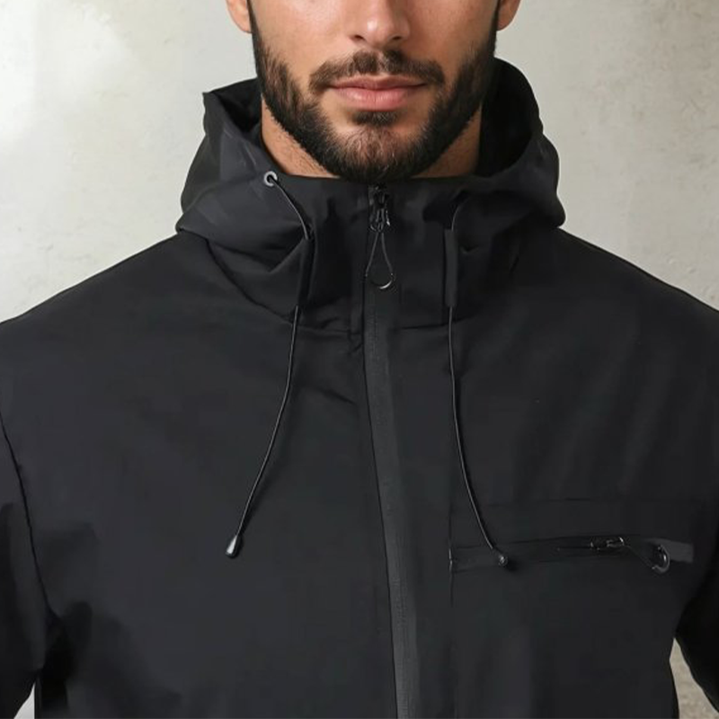 Veste imperméable homme à capuche avec poches multiples