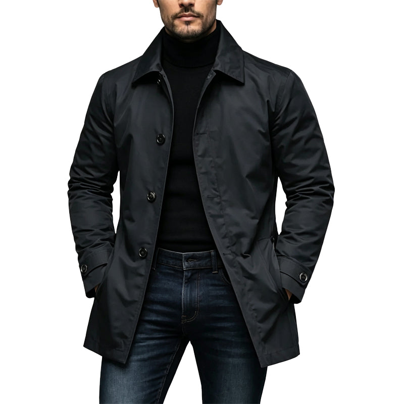 Trench homme imperméable mi-long à style urbain