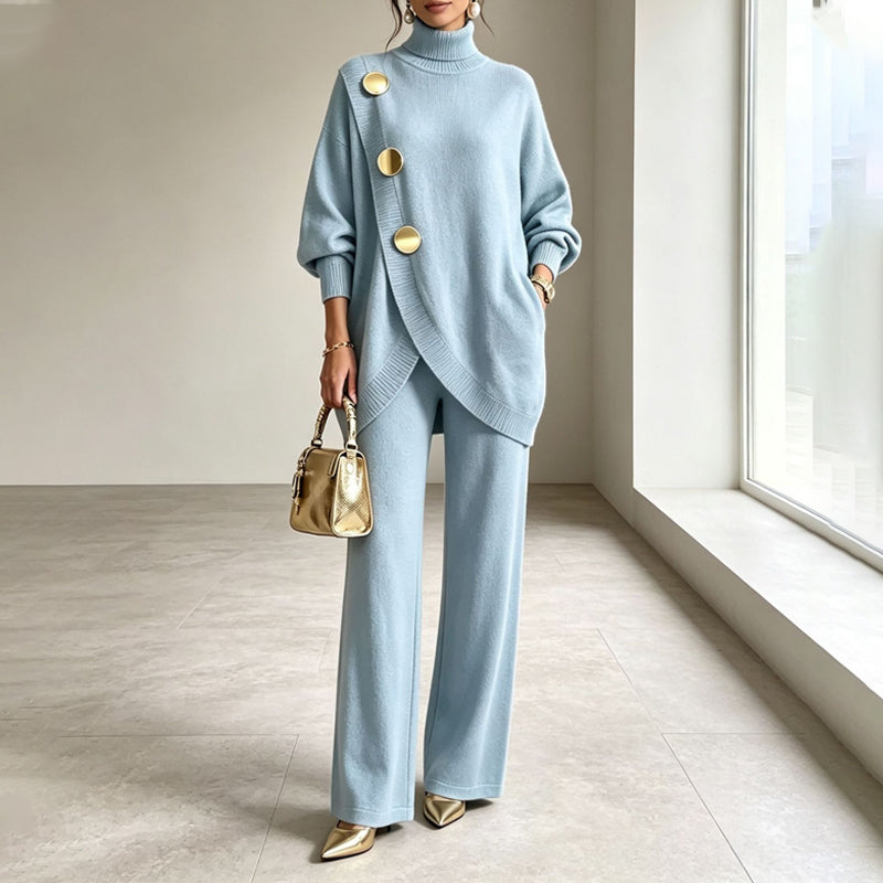 Ensemble femme en maille avec pantalon large