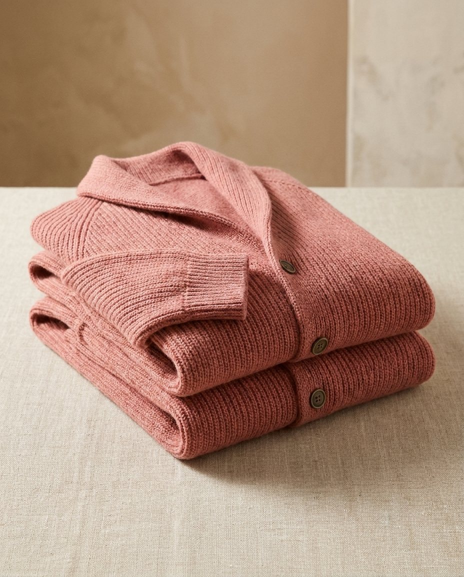 Cardigan homme en maille côtelée à col châle et boutons