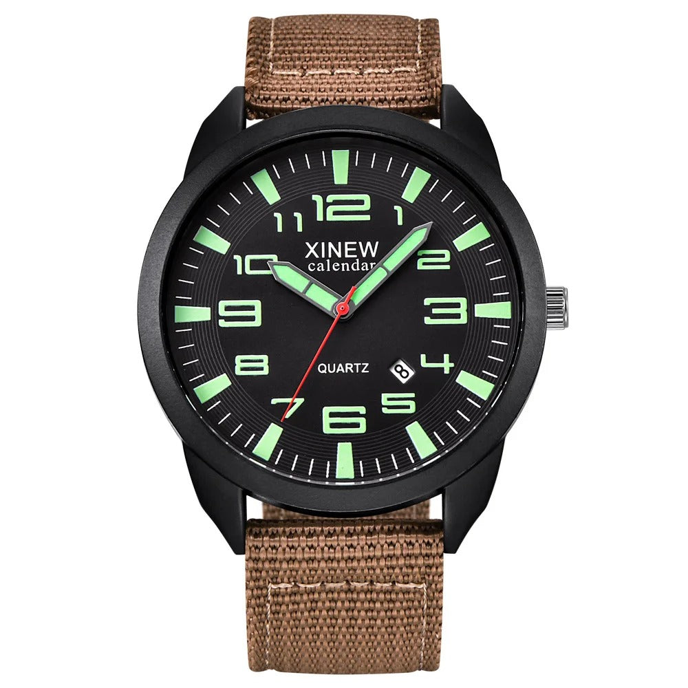 Montre analogique à quartz pour homme | Montre-bracelet sportive avec calendrier