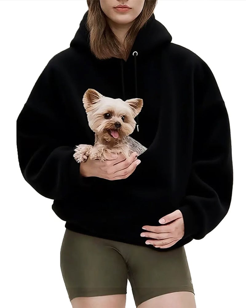 Sweat à capuche femme avec poche pour animal