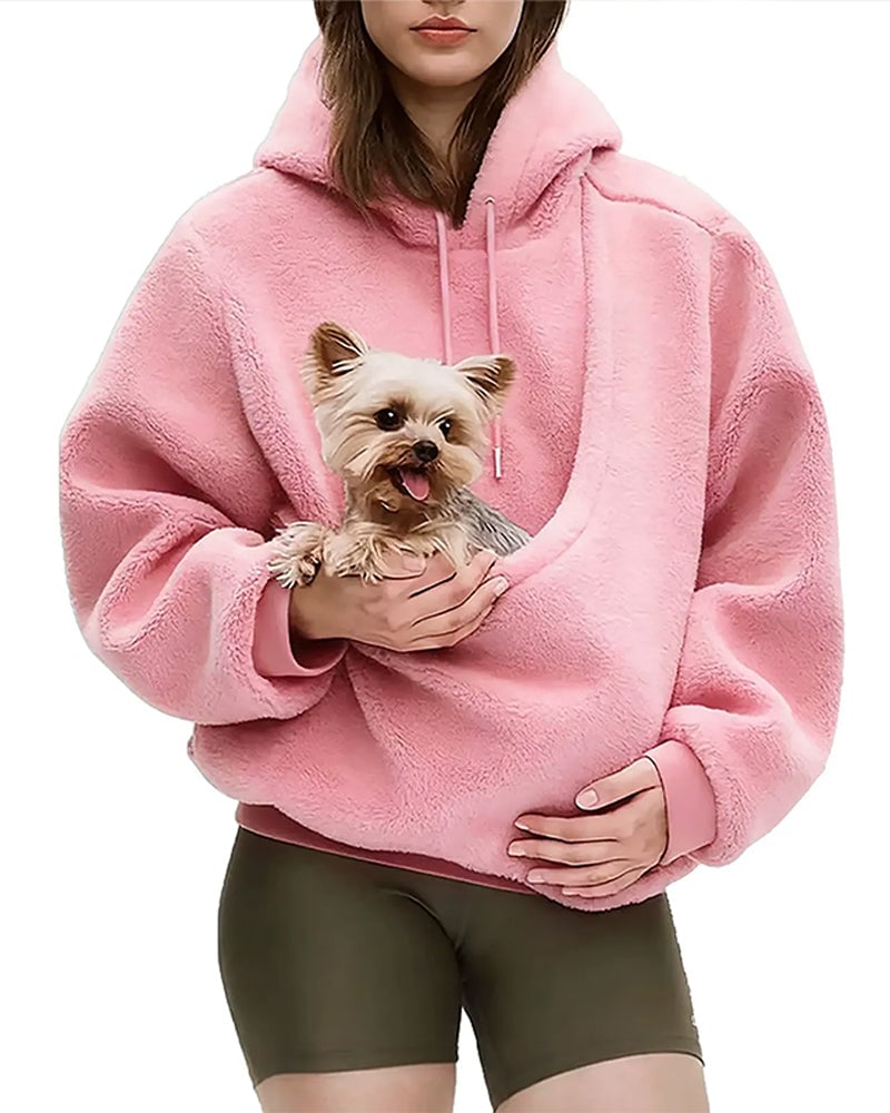 Sweat à capuche femme avec poche pour animal