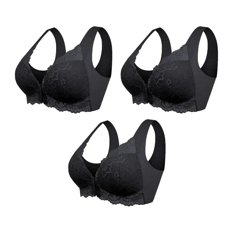Soutien-gorge sans fil à fermeture frontale – Confort respirant et maintien