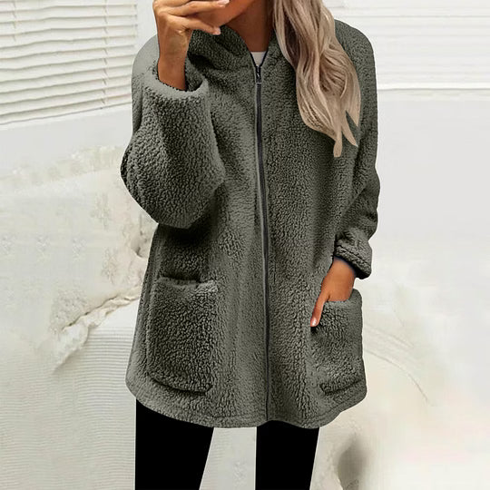 Veste polaire femme zippée à col montant et poches