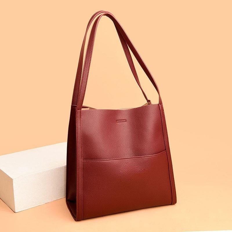 Sac à épaule femme spacieux en cuir souple – Élégant, minimaliste et confortable