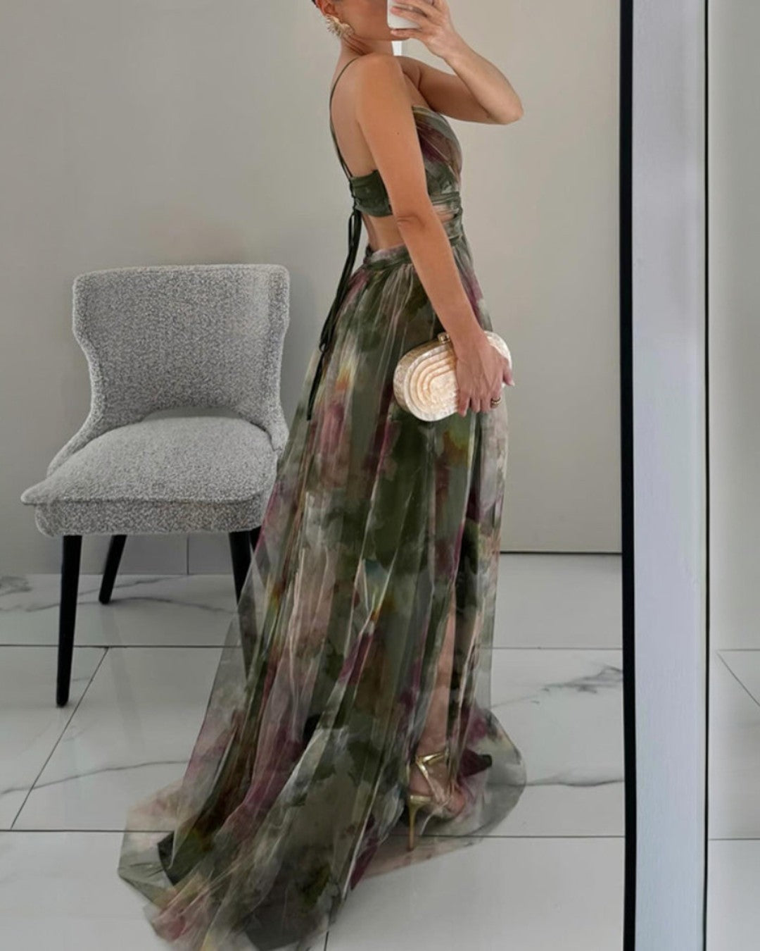Robe Femme Maxi Fluide Élégante Bretelles Coupe Légère