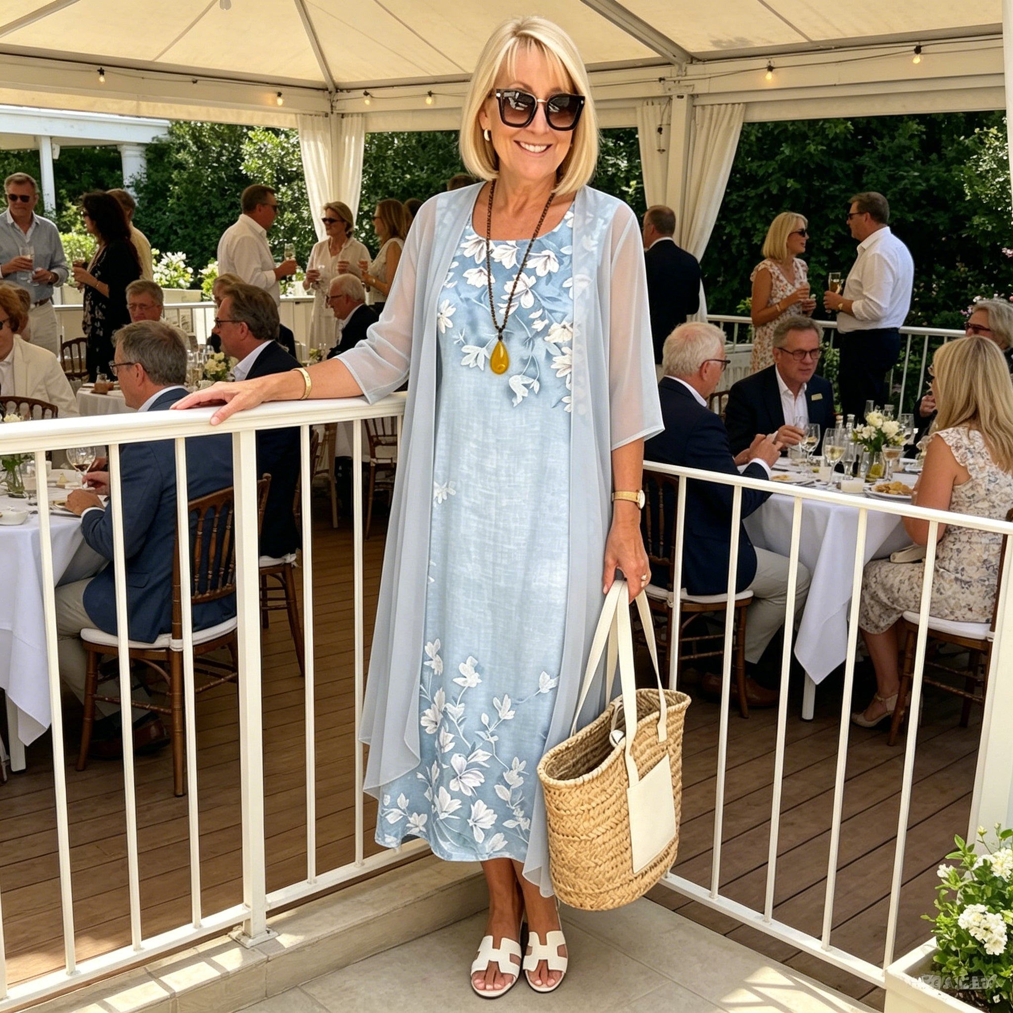 Ensemble Deux Pièces Femme Robe Midi Kimono Floral Fluide Élégant