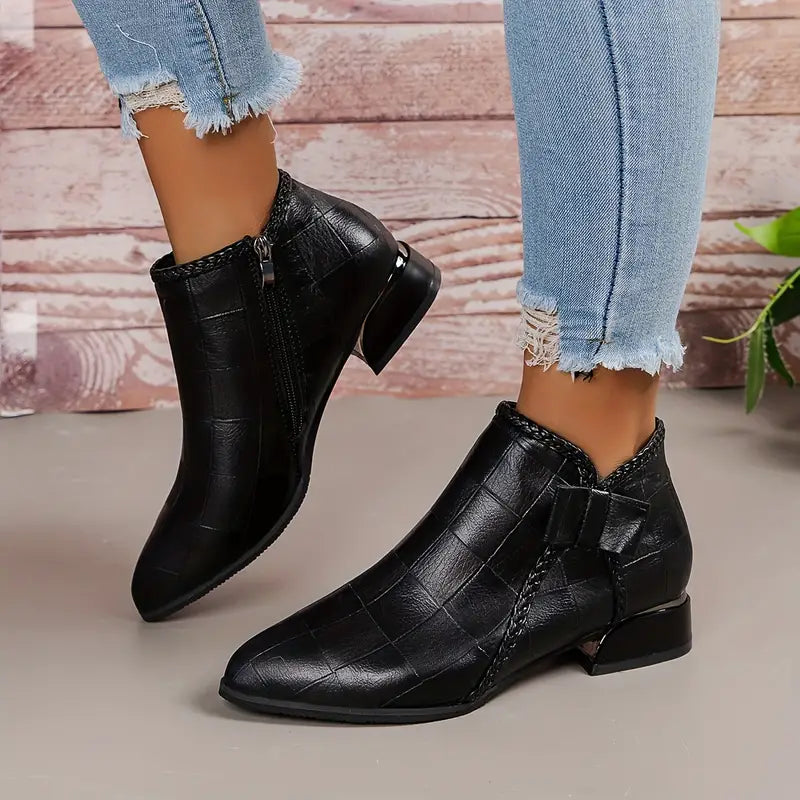 Bottines Femme à Talon Bas Élégantes