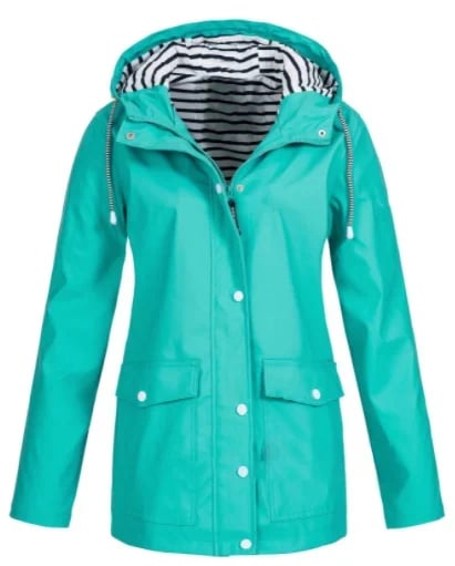Veste imperméable femme à capuche avec poches pratiques