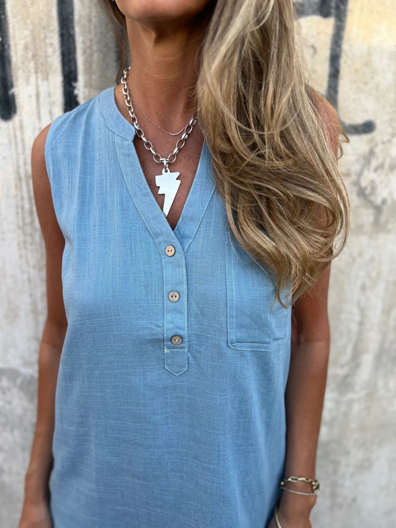Robe Femme Coton Lin Coupe Ajustée Col V Boutons Style Décontracté