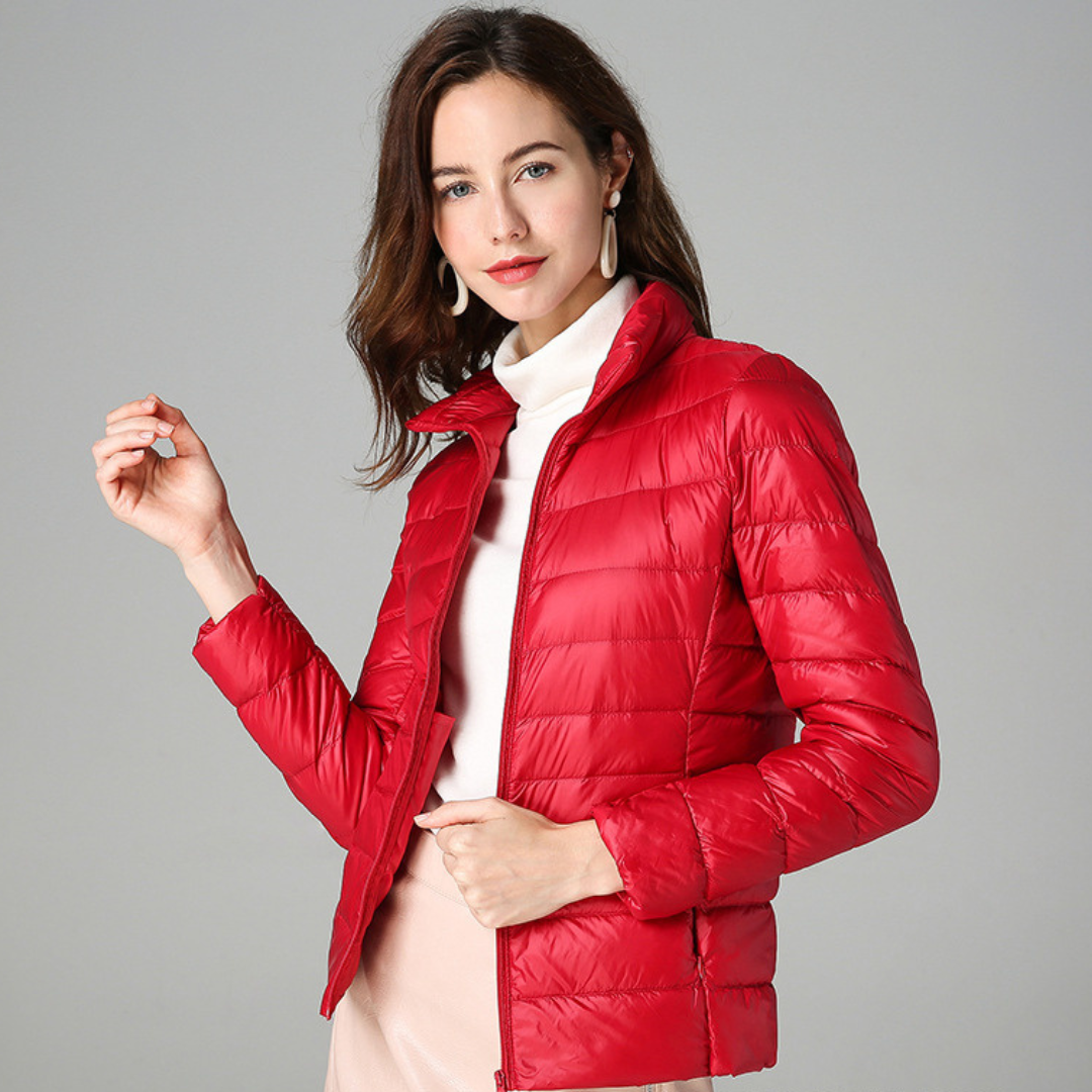 Rhoselle™ - Veste En Duvet Ultralégère Avec Plis Sophistiqués