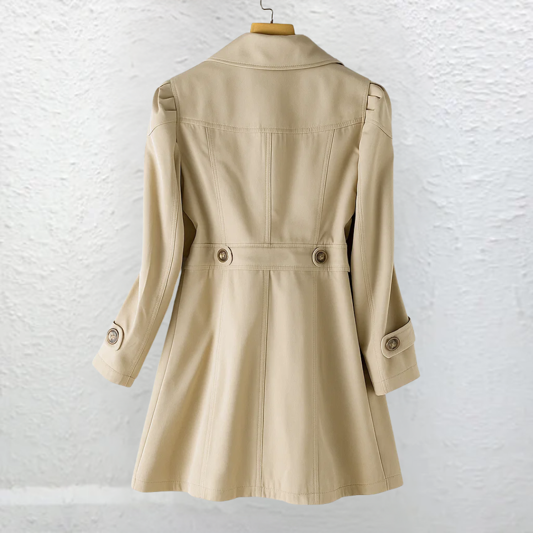 Trench Femme Vintage Coupe Cintrée Élégante Mi-Saison