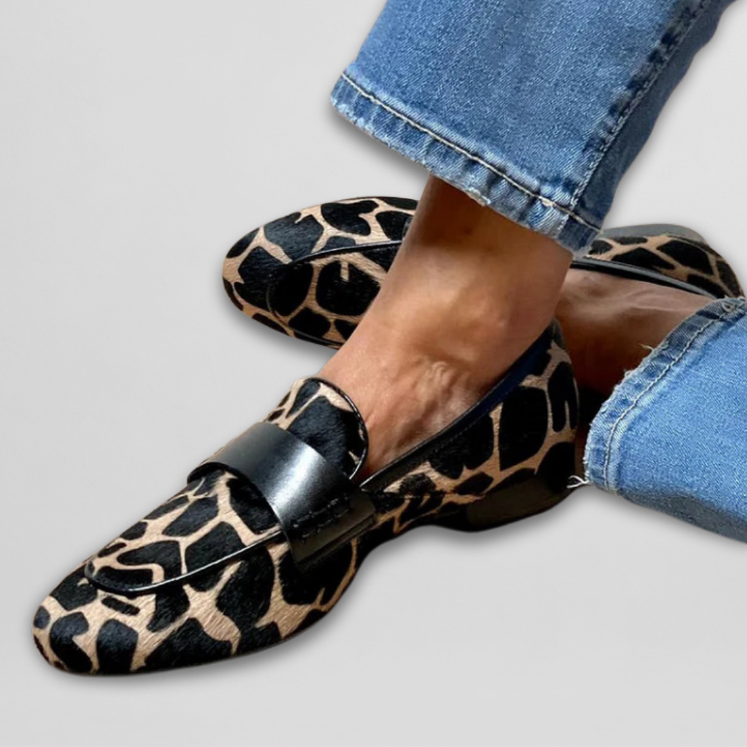 Mocassins Femme à Imprimé Animal Style Classique et Confort Quotidien