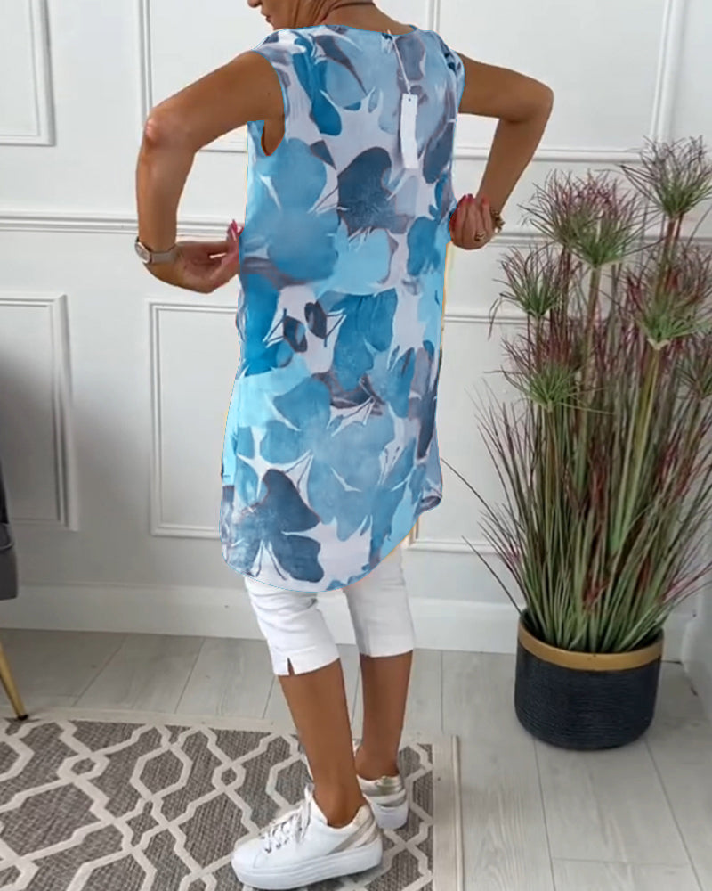 Robe Femme Fluide Imprimée Verte Style Estival Décontracté