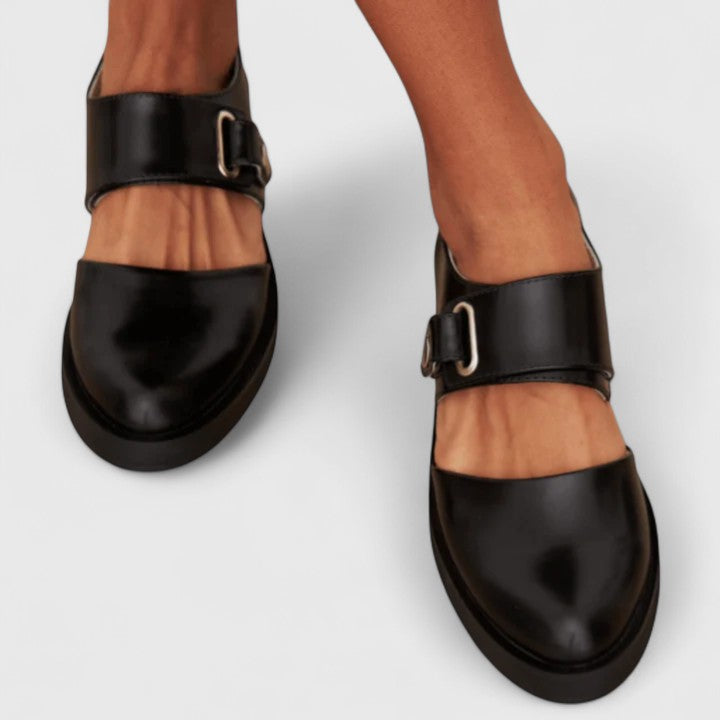 Chaussures Mary Jane femme en cuir véritable avec bride réglable