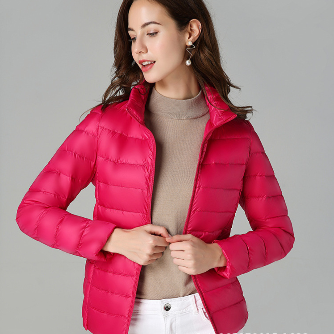 Rhoselle™ - Veste En Duvet Ultralégère Avec Plis Sophistiqués