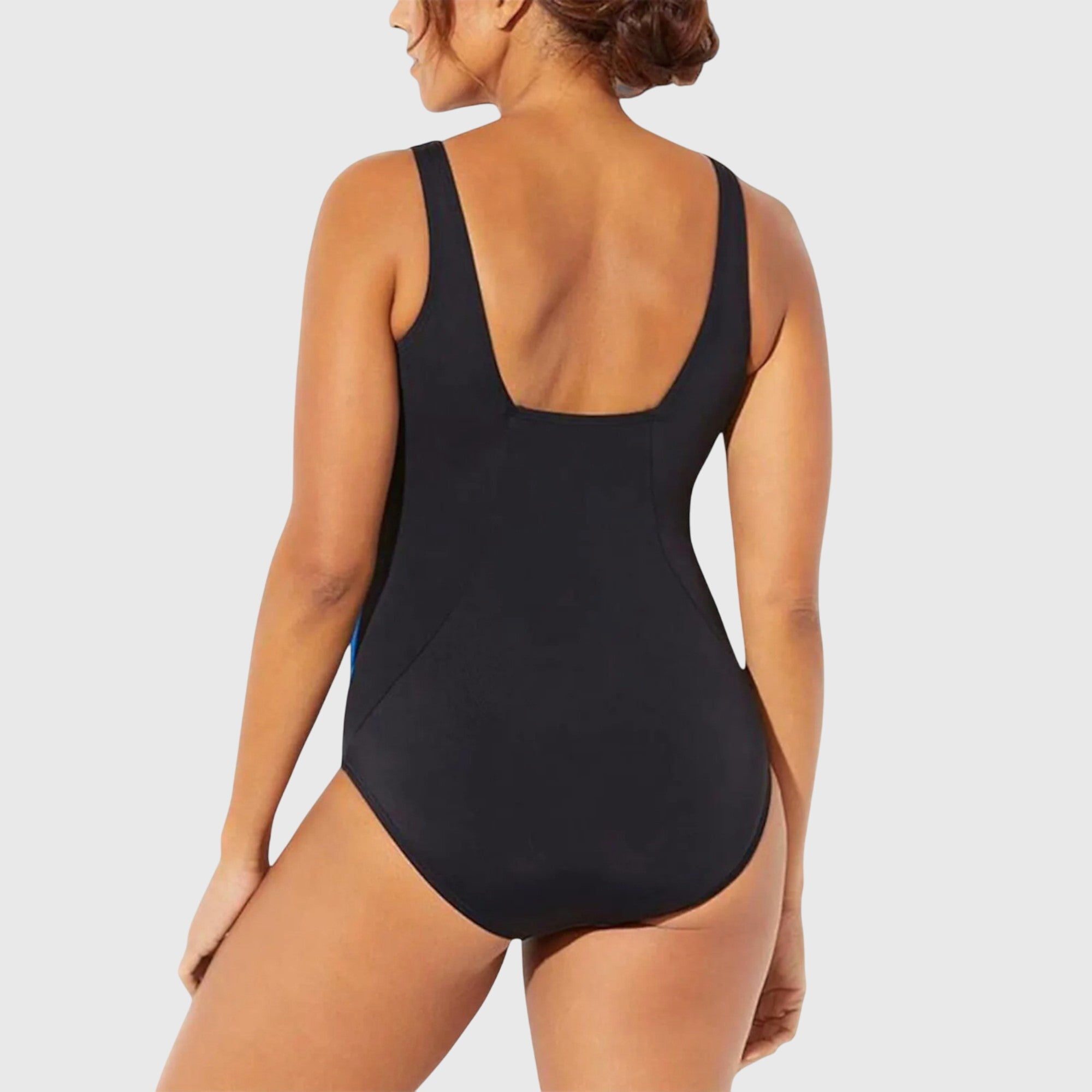 Maillot de Bain Une Pièce Femme Imprimé Coups de Pinceau Encolure Carrée