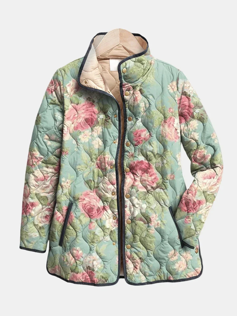 Veste femme matelassée à imprimé floral mi-saison