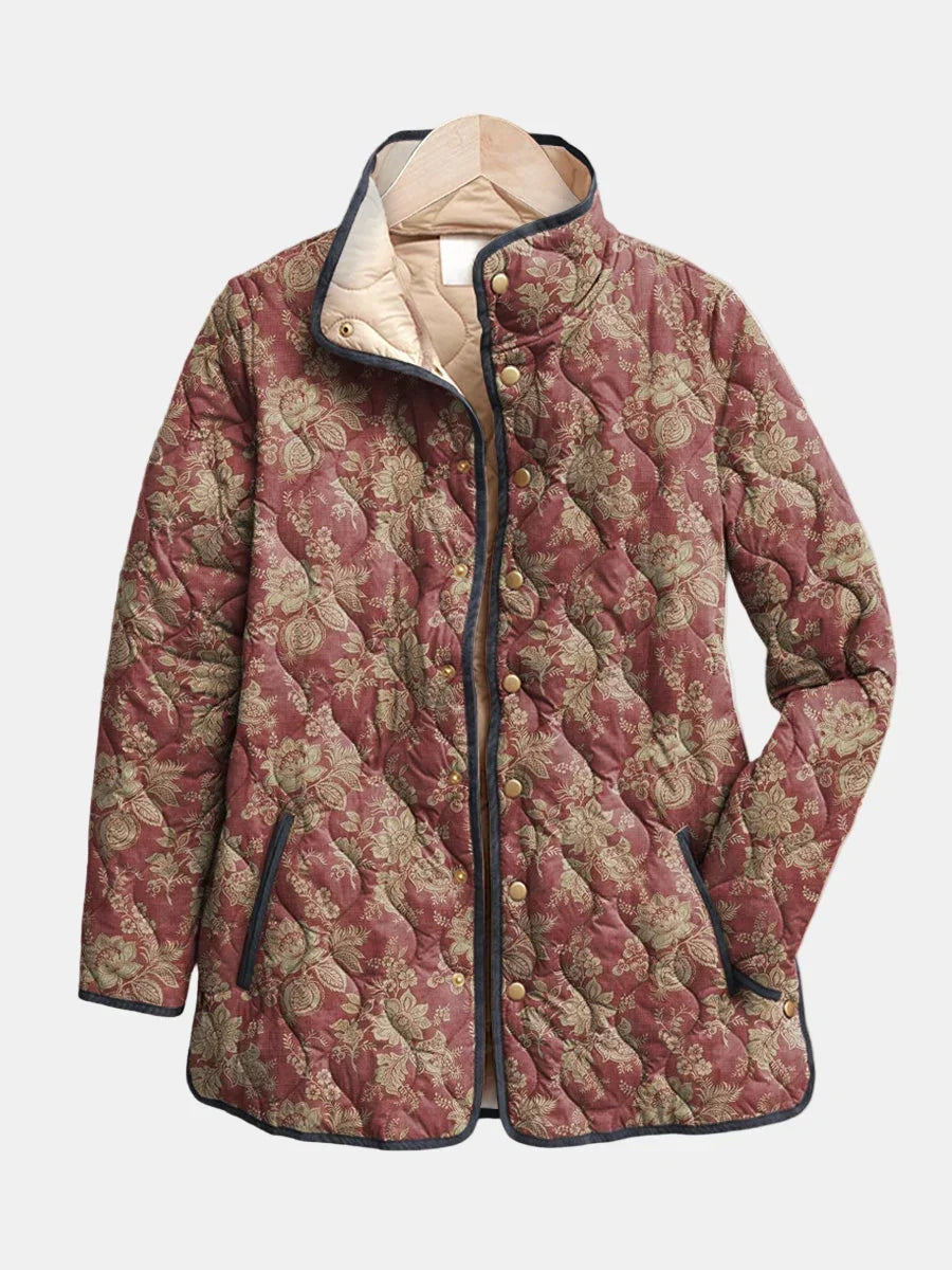 Veste femme matelassée à imprimé floral mi-saison