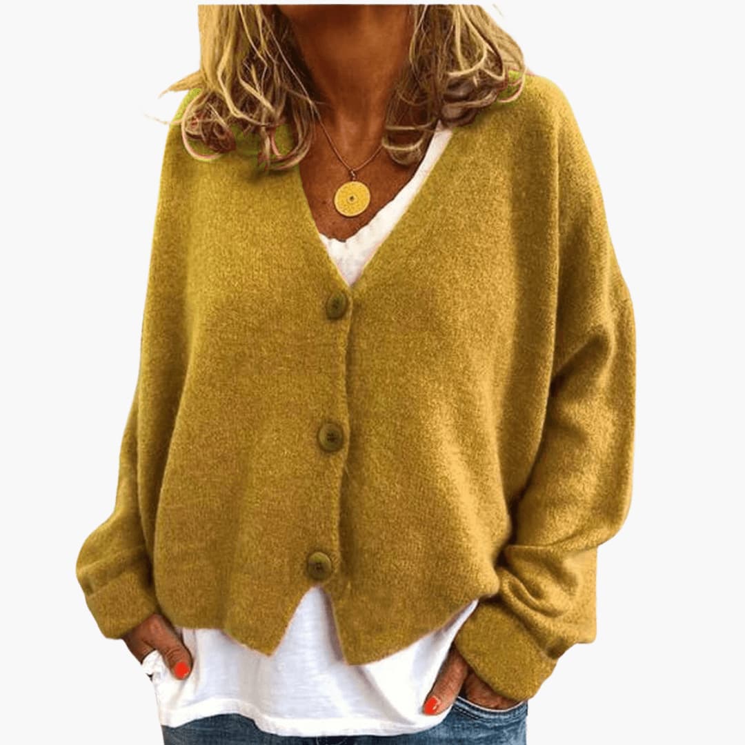 Cardigan femme en maille douce à boutons