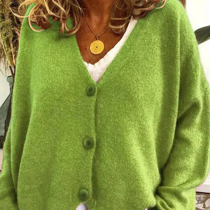 Cardigan femme en maille douce à boutons