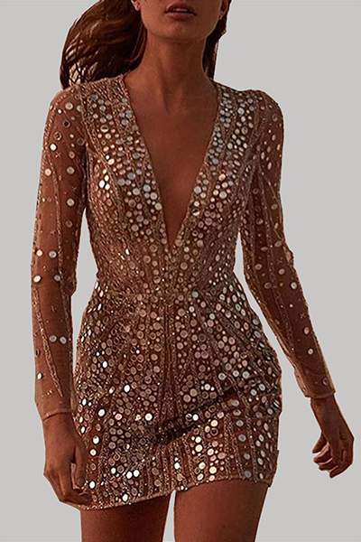 Robe Femme Pailletée Élégante  Coupe Ajustée & Look Soirée Chic