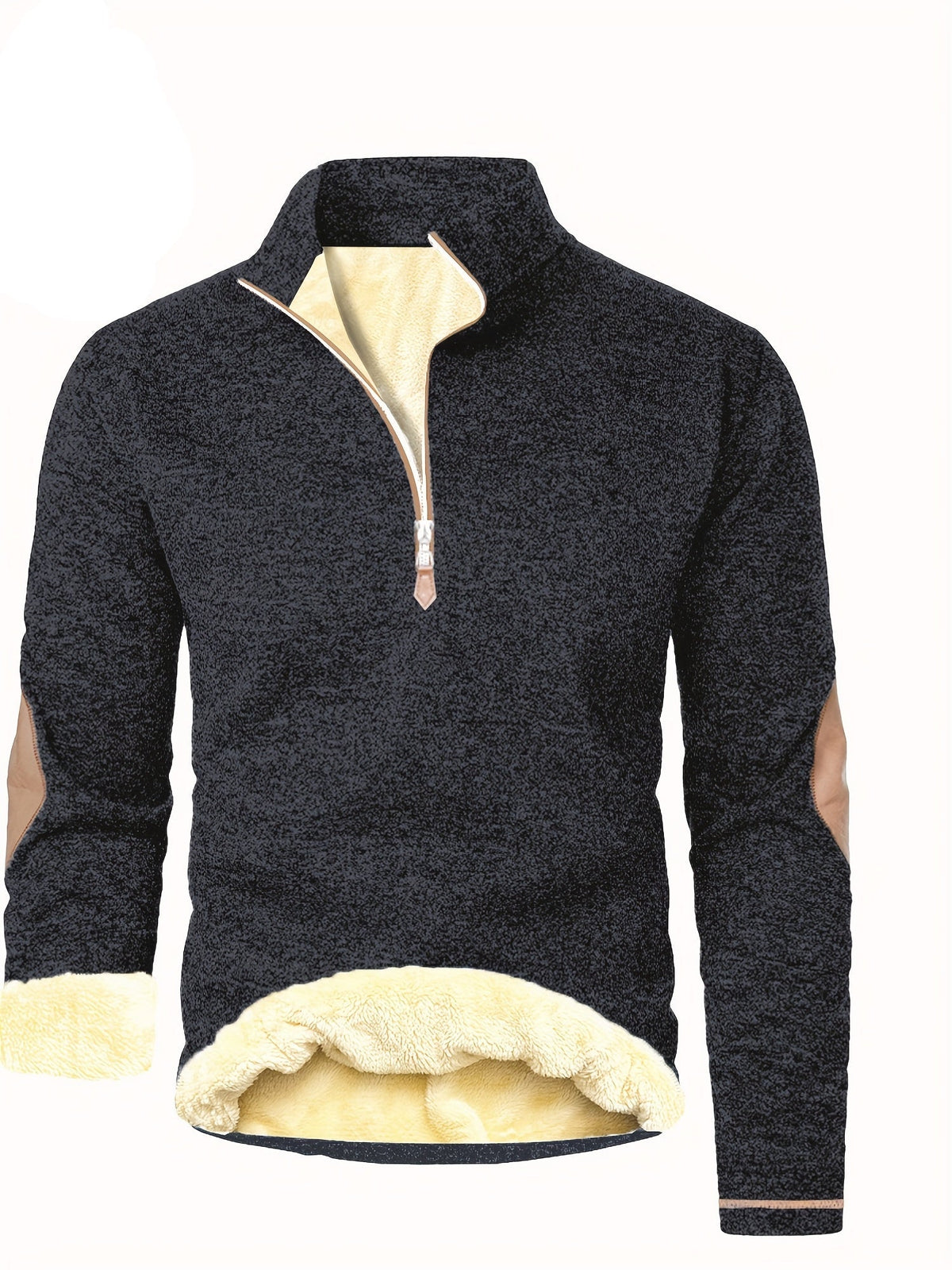 Pull polaire homme à col montant zippé et doublure chaude